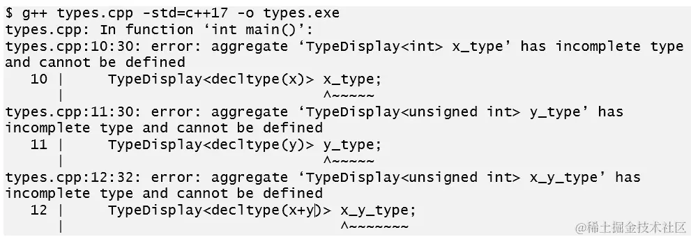 图 2B.23：显示推断类型的编译器错误