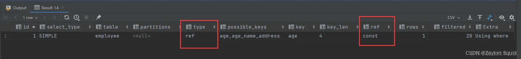 最左匹配原则SQL分析语句3