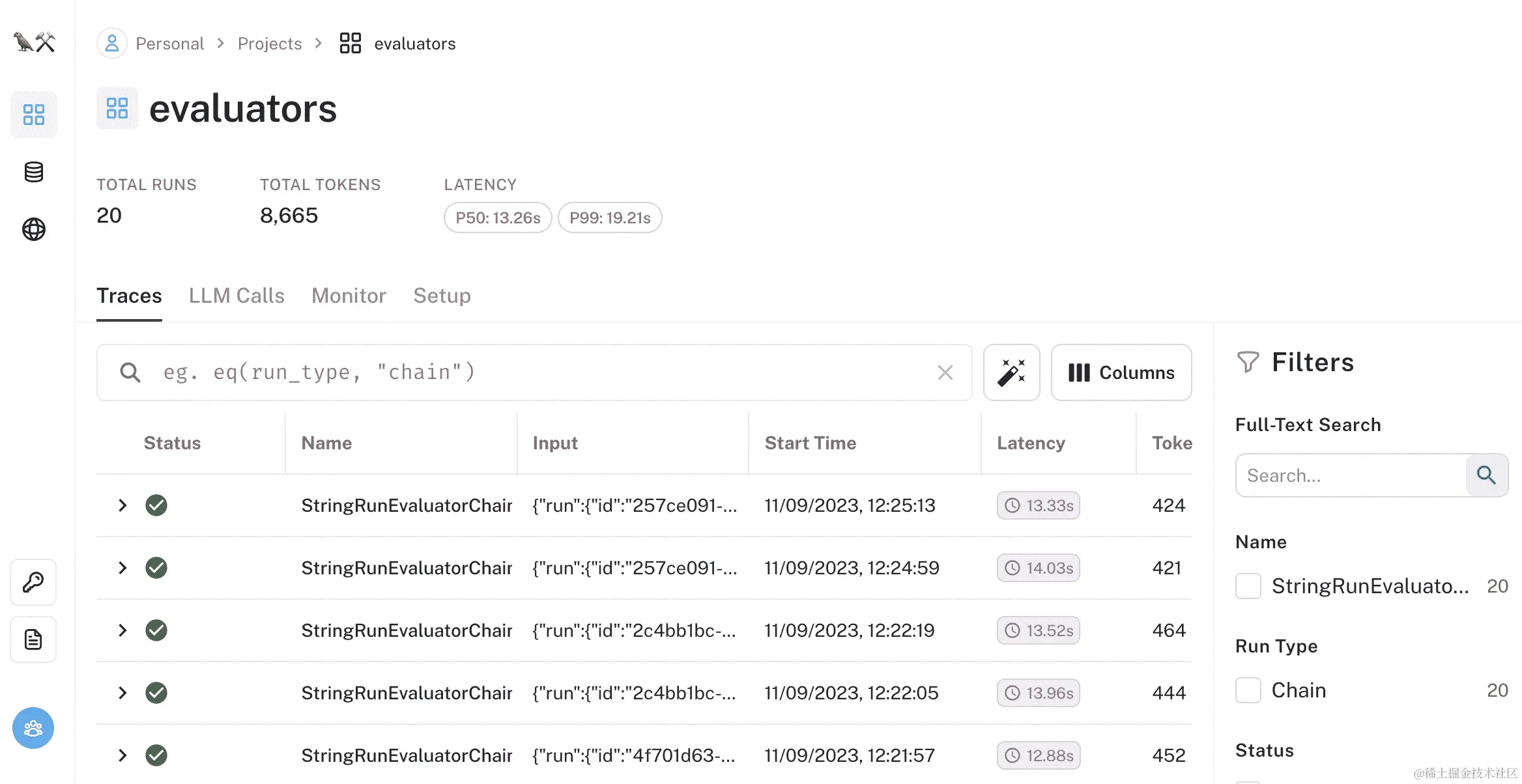 图 9.1：LangSmith 中的评估器。