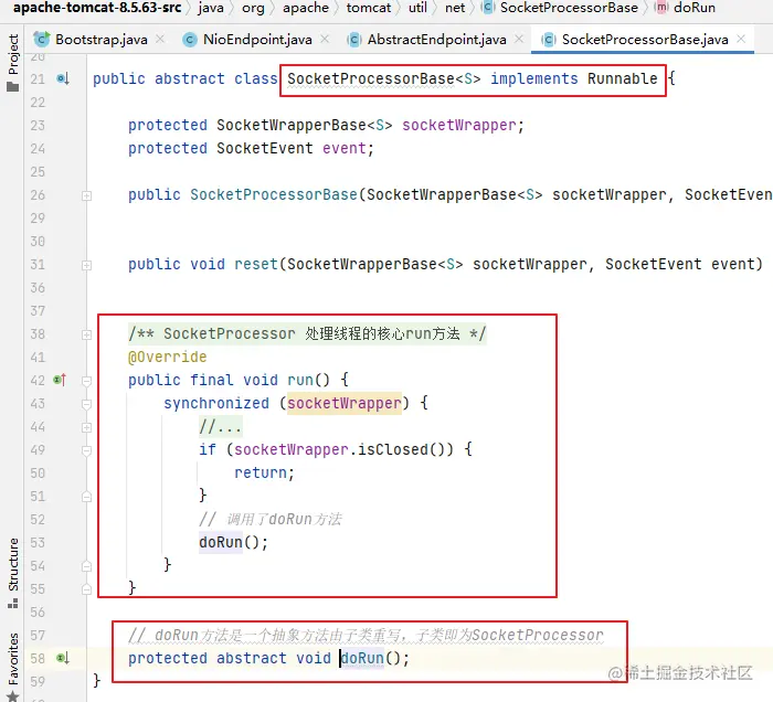 SocketProcessorBase.run()