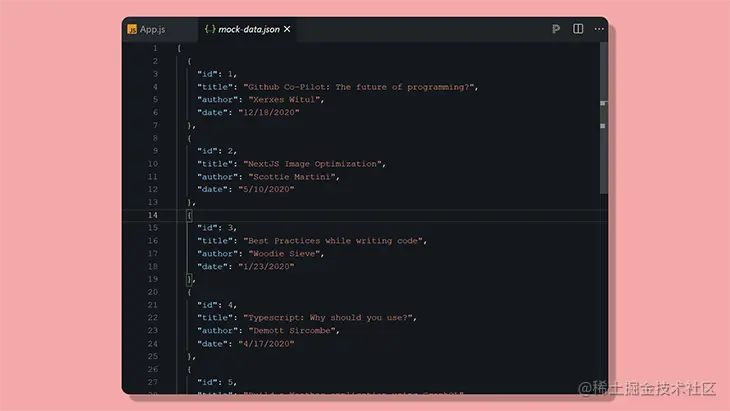 The JSON file with the data