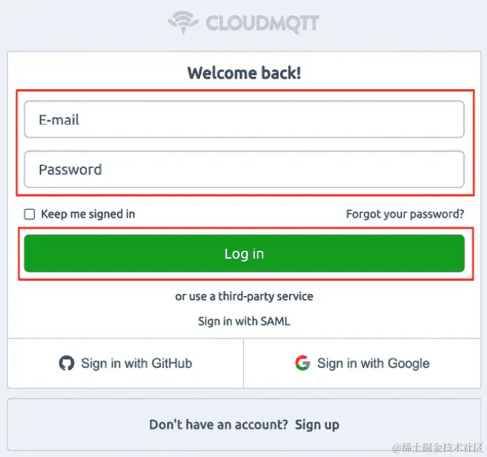 图 11.3 - 登录到 CloudMQTT