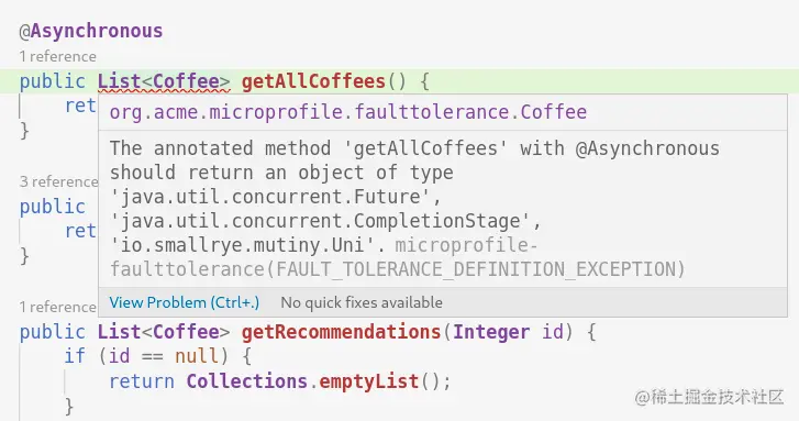 Asynchronous annotation validation support