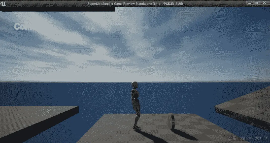 图 15.27：现在，您收集的每个硬币都将显示在玩家 UI 上