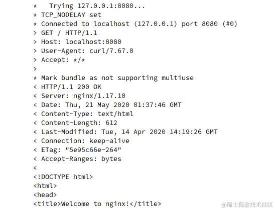 图 6.28：从主机上的暴露端口访问 webserver1 容器