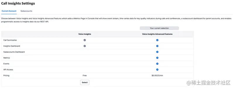 Call Insights Settings