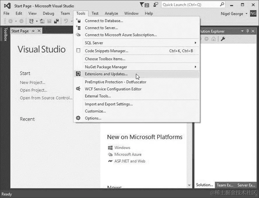 安装 PTVS 和 Web Essentials