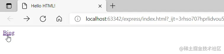 hyperlink to bing search engine