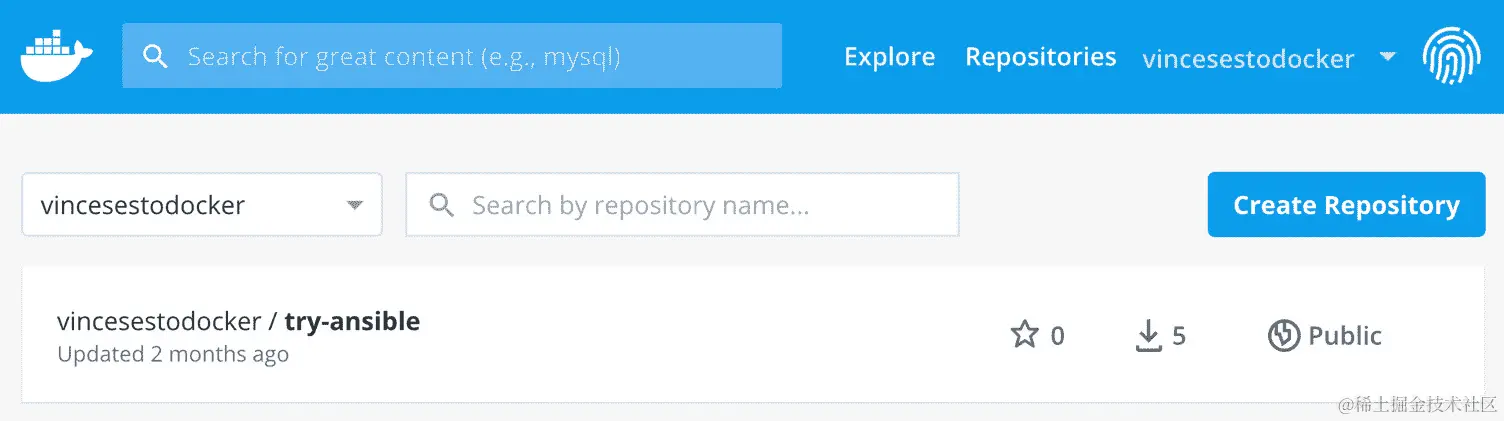 图 3.1：在 Docker Hub 中创建存储库