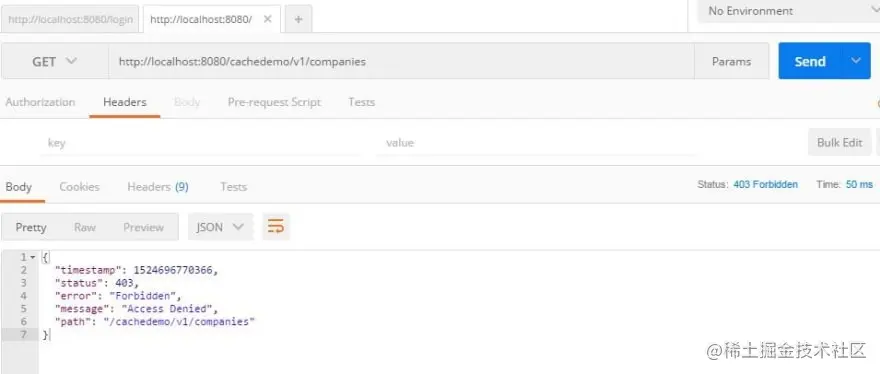 安全 REST API - 禁止