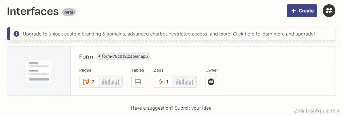 图 13.12 – Zapier 接口仪表板
