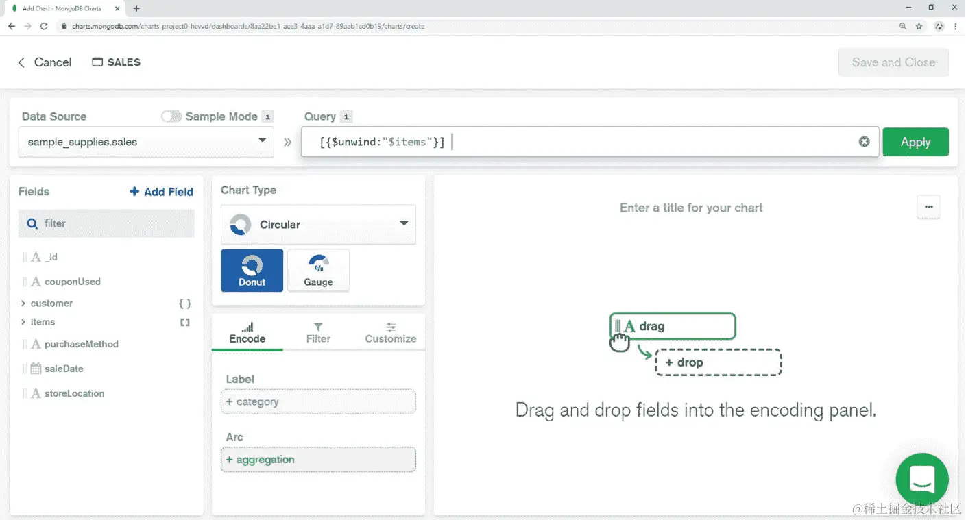 图 12.56：在查询栏中编写展开函数