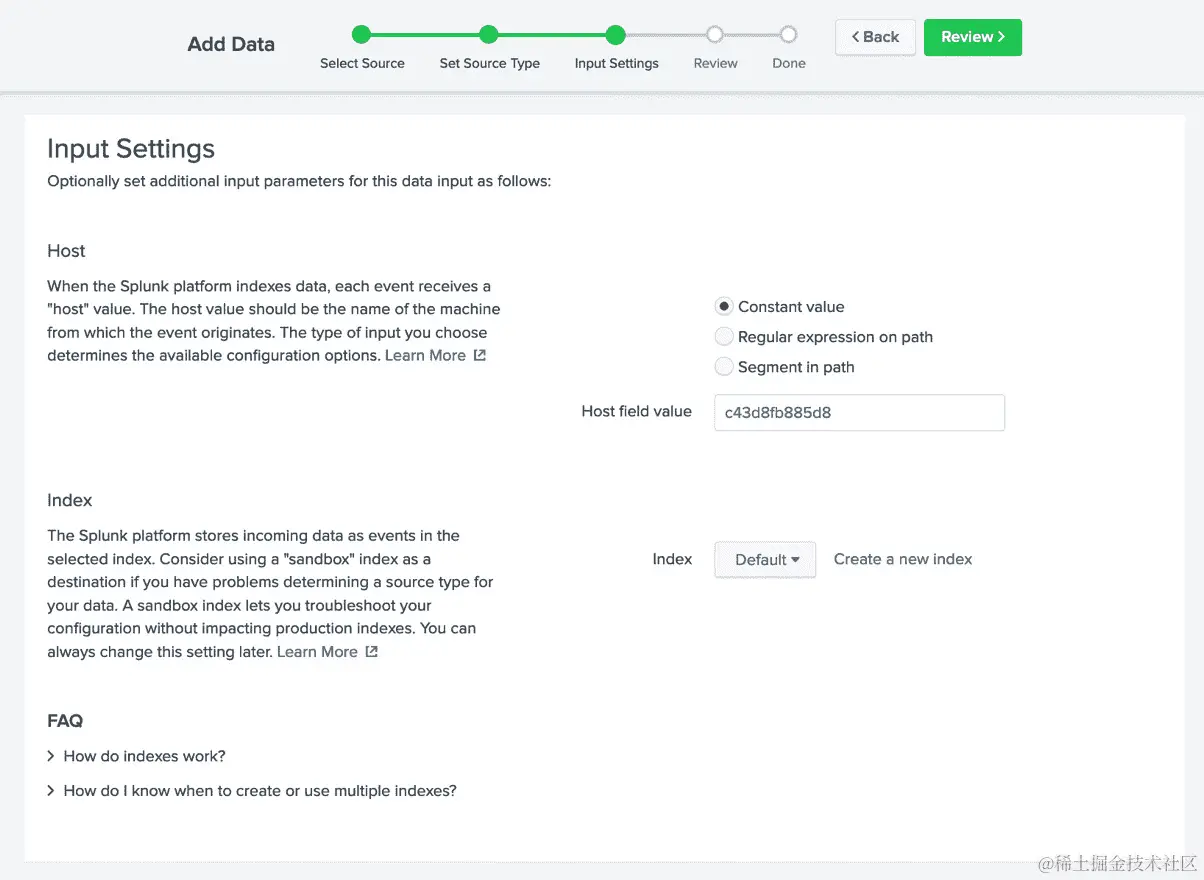 图 14.9：输入设置页面