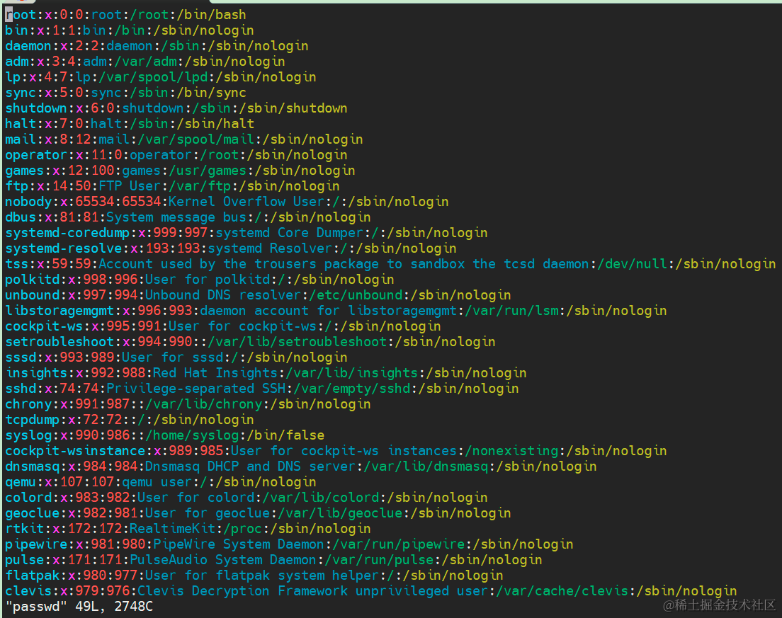 passwd文件内容