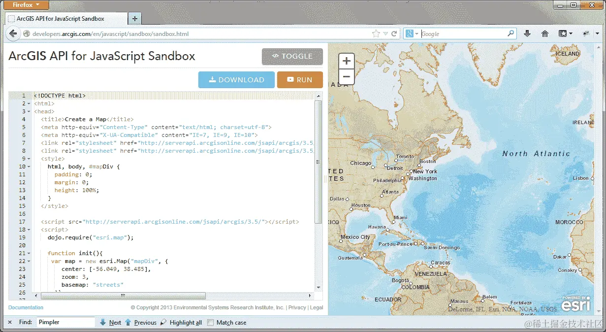 ArcGIS JavaScript API 沙盒