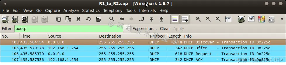 DHCP工作过程的抓包分析