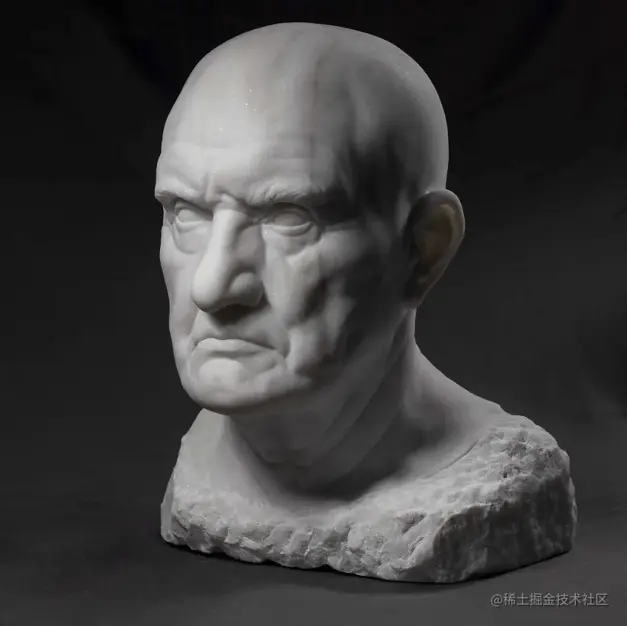 用大理石雕刻了1:1的Roman Man雕像 - 瑞云渲染