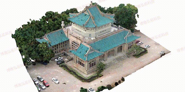 实景三维建模案例展示：武汉大学图书馆，中西文化交织与历史余韵