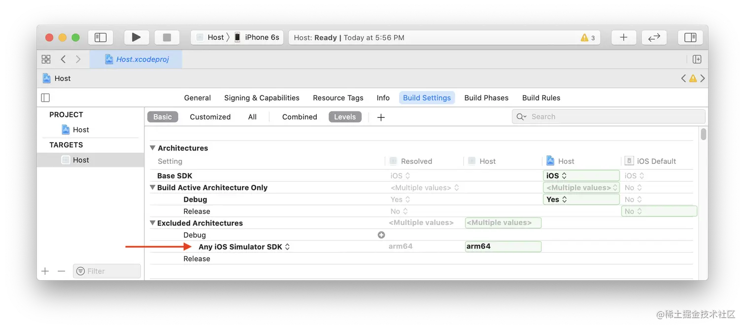 Set conditional EXCLUDED_ARCHS build setting