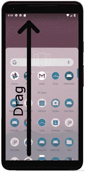 图 3.18 - 向上拖动以访问应用程序抽屉