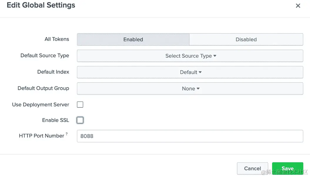 图 14.11：在您的系统上启用 HTTP 事件收集器