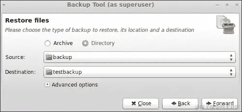行动时间 – 恢复备份文件夹