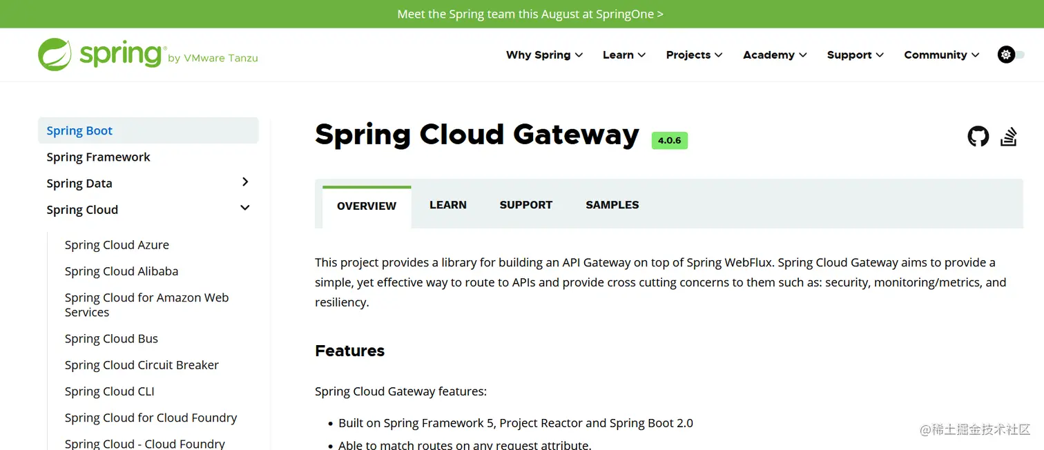 Spring Cloud 之 Gateway 网关Spring Cloud Gateway是Spring官方基于Spri - 掘金