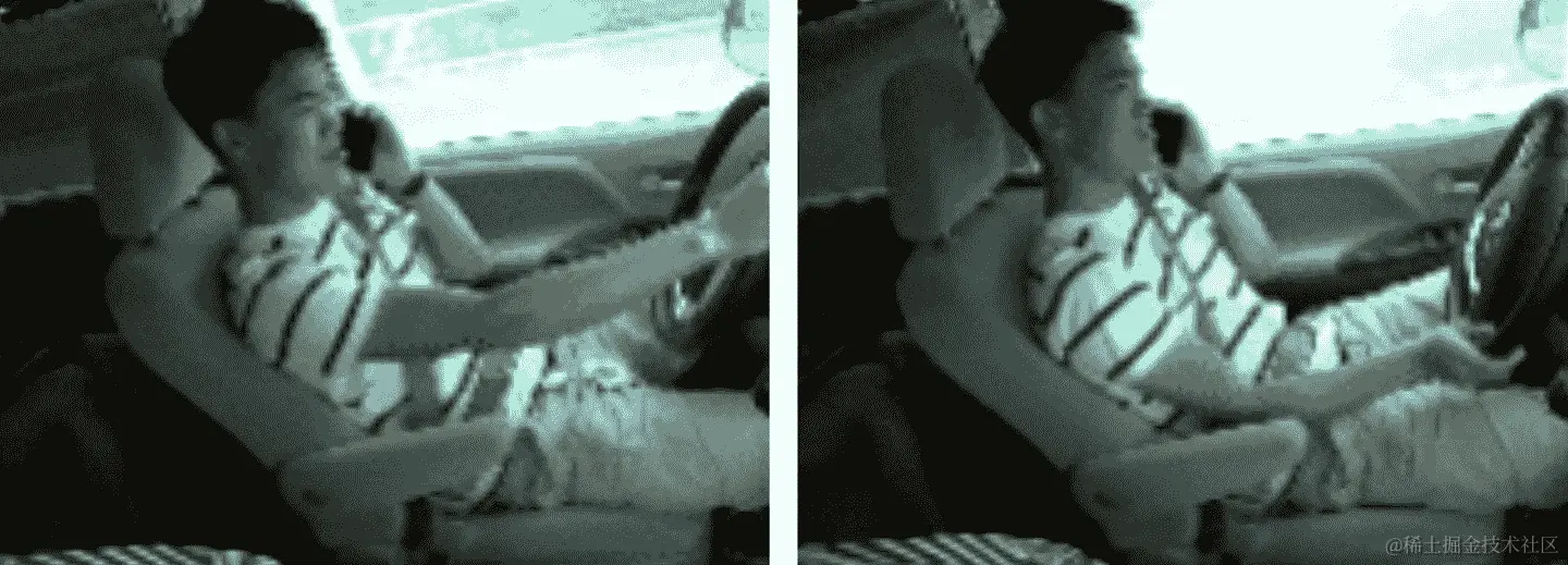 来自训练数据的两张图片，展示同一个司机