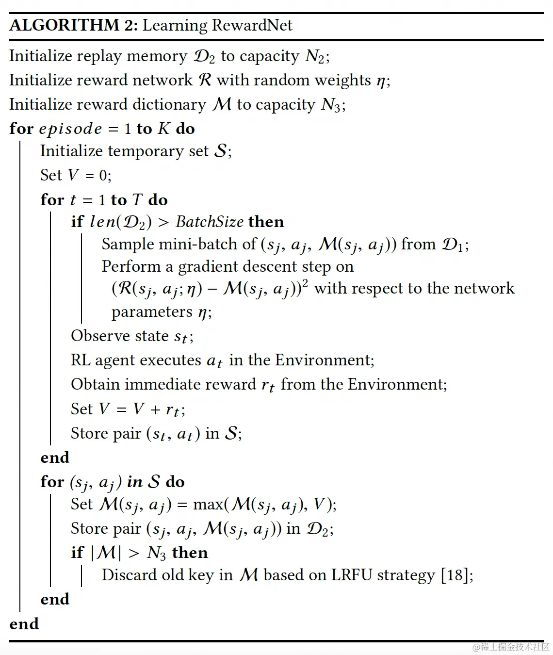 图9 RewardNet训练流程的伪代码