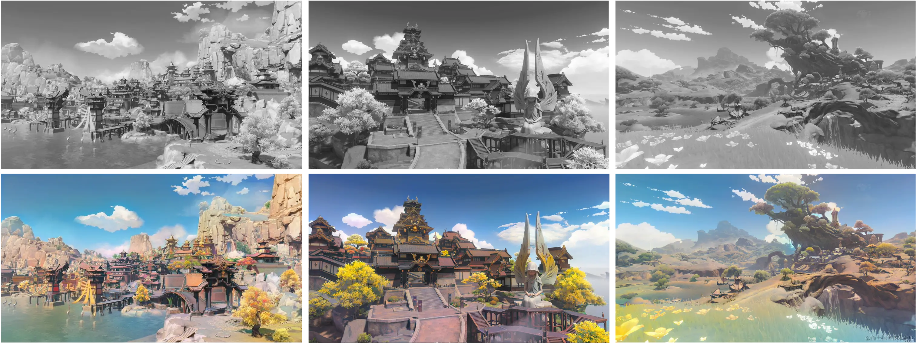 游戏中的风景真实上色