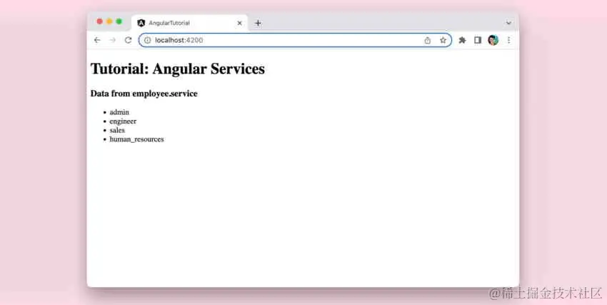 screenshot of the completed app