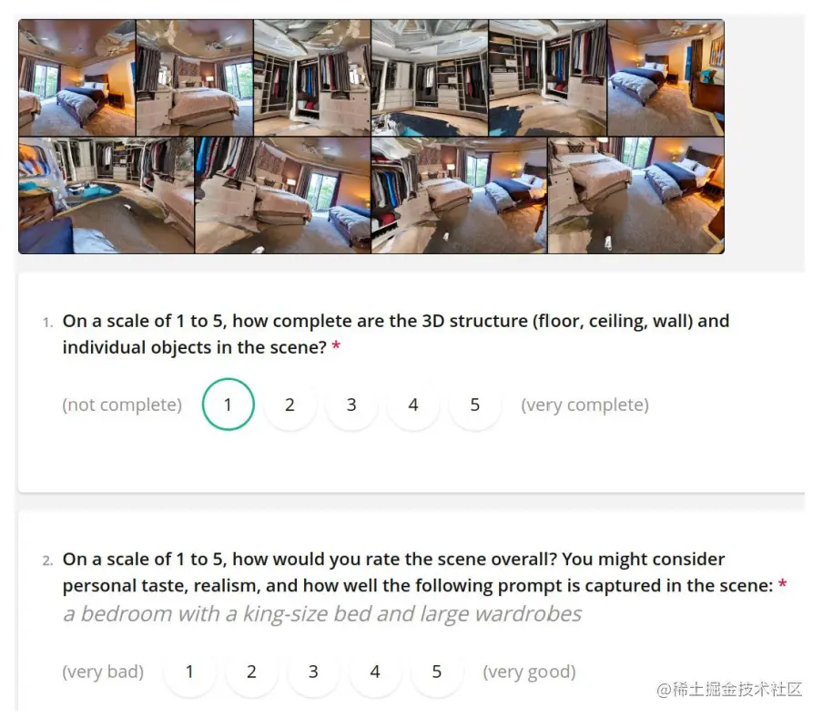 User study interface