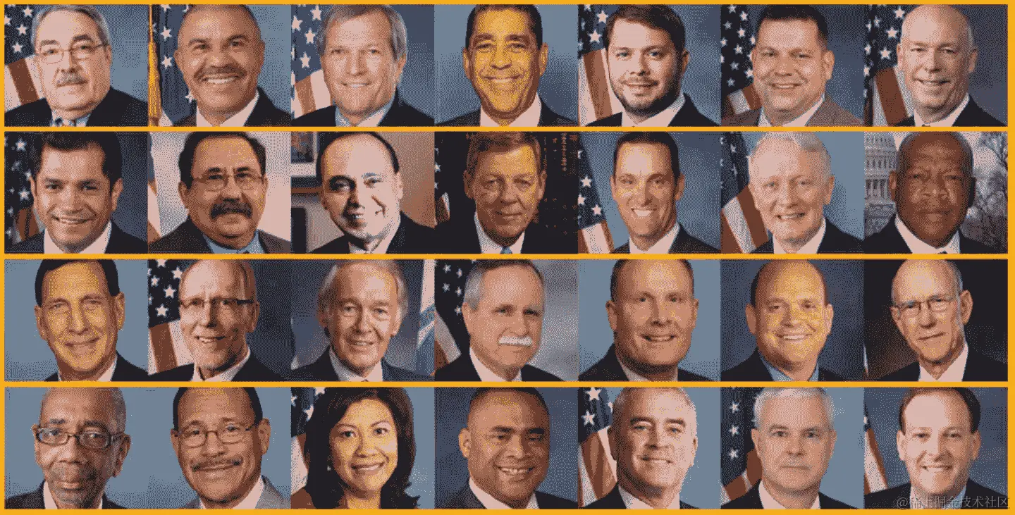 国会议员与亚马逊软件匹配的犯罪照片，他们是有色人种