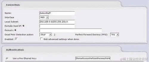 使用预共享密钥的主机到网络连接