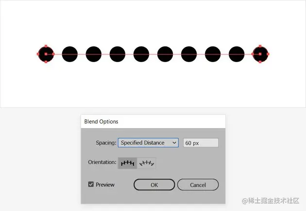 line specified distance