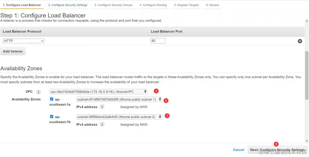 设定负载平衡器的涵盖范围