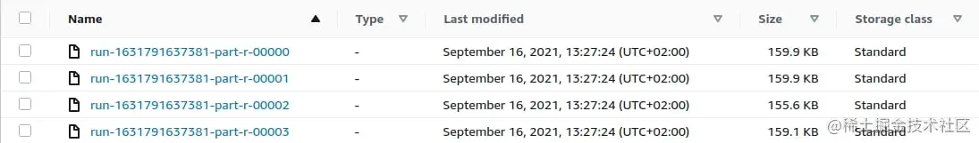 AWS Glue Studio - output Files