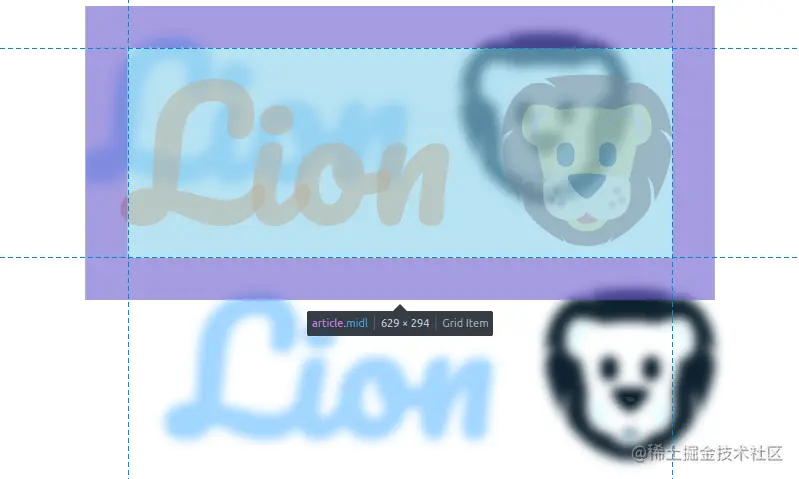 Firefox screenshot. Shows a slightly offset blurred mono (bluish in this case) text and emoji element below everything else. 'Everything else' in this case is another text and emoji element that uses a semitransparent color so we can partly see through to the background which is set to the slightly offset blurred element via the element() function. This slight offset means the actual text doesn't perfectly overlap with the background one anymore. It also means that the translated background text may not fully be within the limits of the padding-box anymore, as highlighted in this screenshot, which also shows the element boxes overlays.