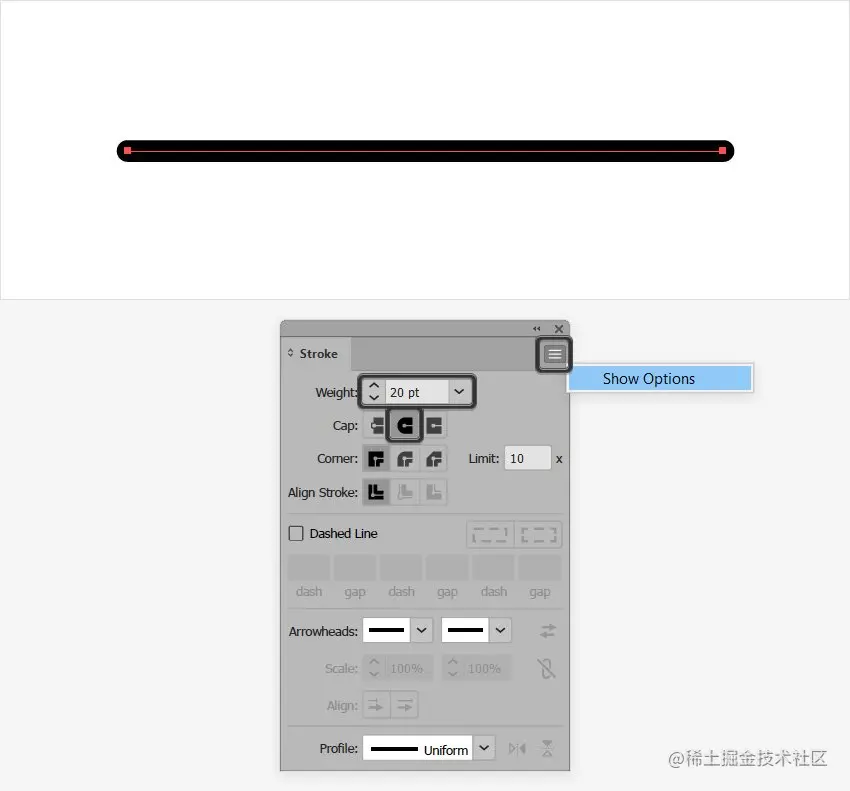 stroke panel dotted stroke Illustrator tutorial