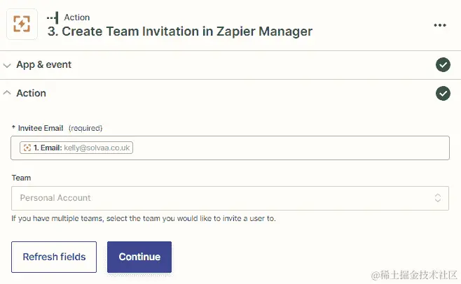 图 12.11 – ﻿自定义创建团队邀请动作事件概览