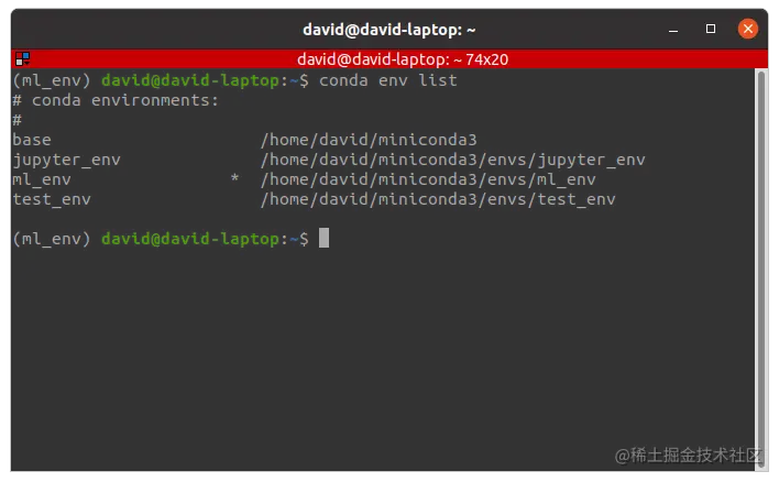 conda env list  command