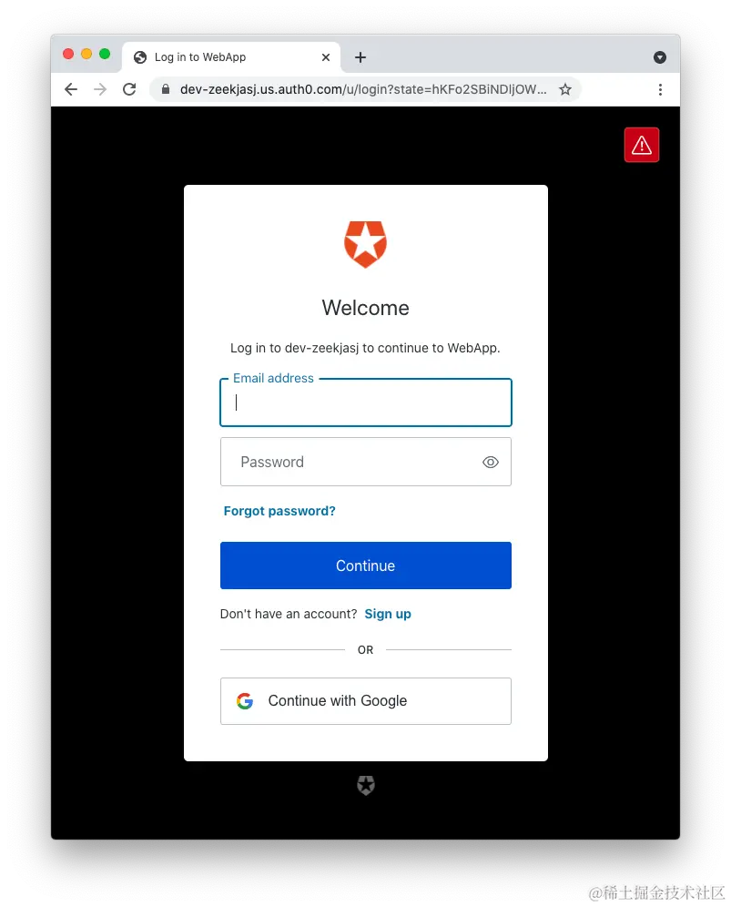 Log in with Auth0