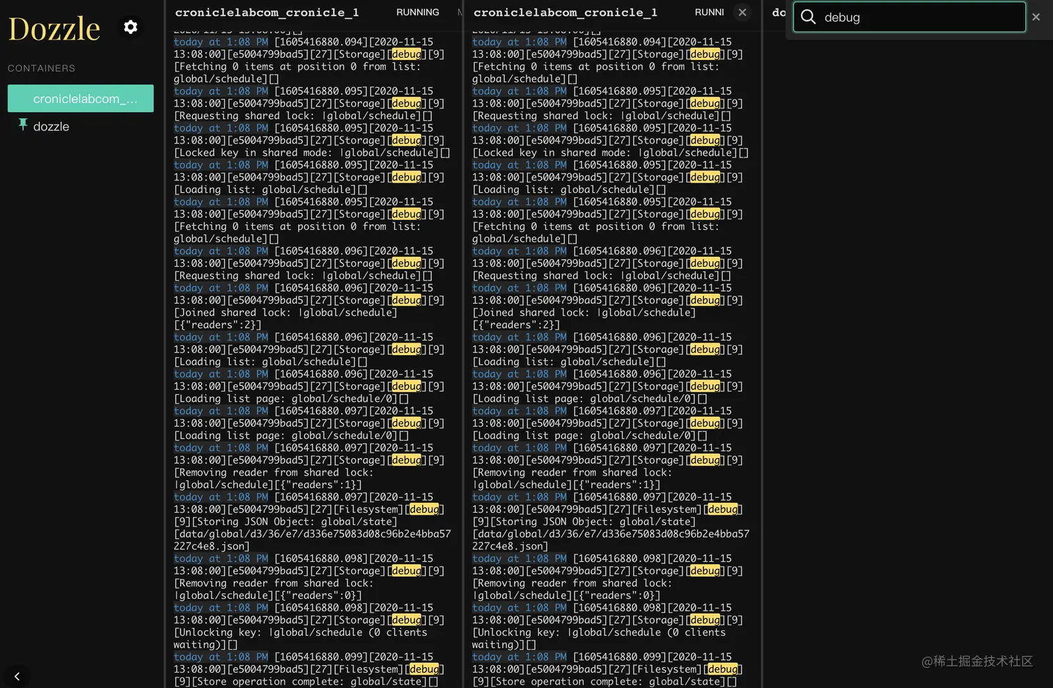 Dozzle 关键词搜索