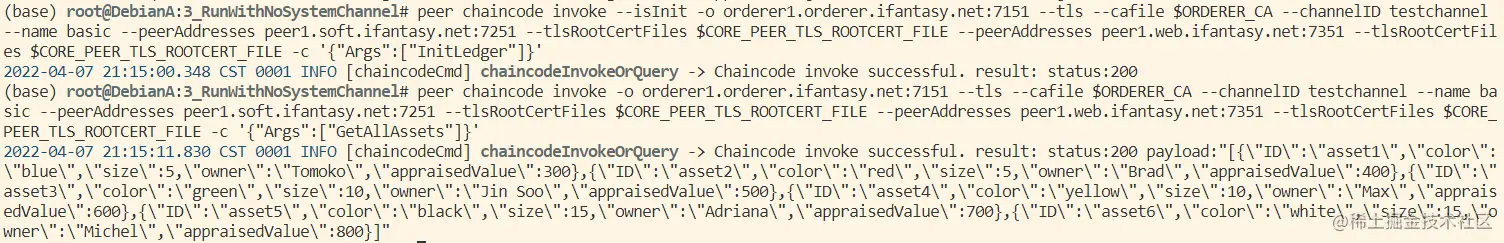 初始化并调用链码