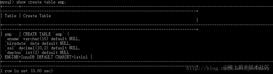 可以查看创建表格的详细信息