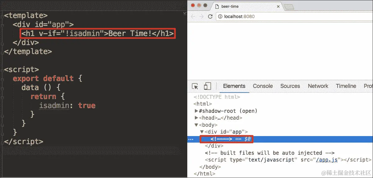 使用 v-if 和 v-show 指令进行条件渲染