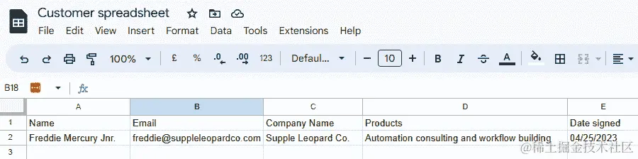 图 22.2 - 使用 Google 电子表格触发字段更新