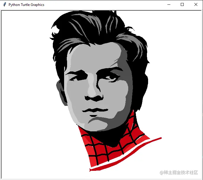 Drawing Tom Holland (from Spiderman) using Python