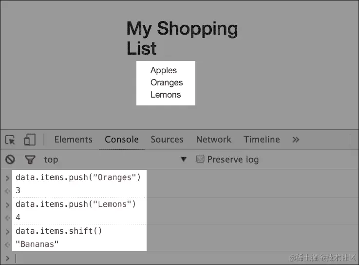 使用 v-for 指令渲染项目列表