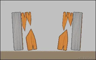 将柱子打碎成碎片